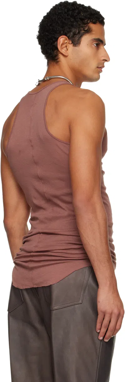 Rick Owens Pink Concordians Basic Rib Tank Top In Brown