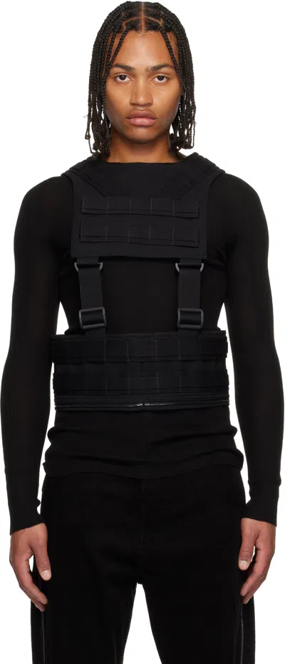 Rick Owens Black Concordians Harness Vest In Black