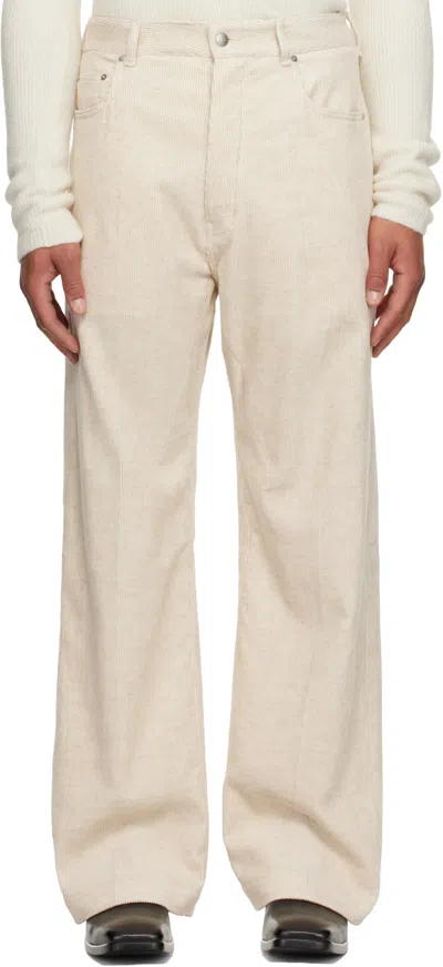 Rick Owens Off-white Concordians Bolan Bootcut Trousers In Neutral