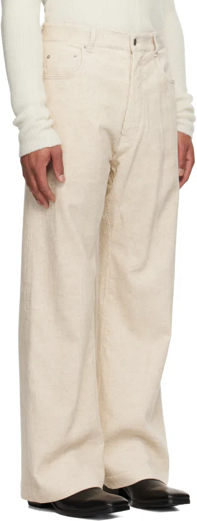 Rick Owens Off-white Concordians Bolan Bootcut Trousers In Neutral