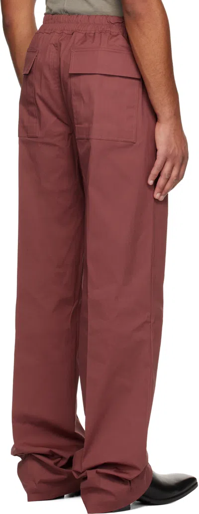 Rick Owens Pink Concordians Dietrich Drawstring Trousers In Brown