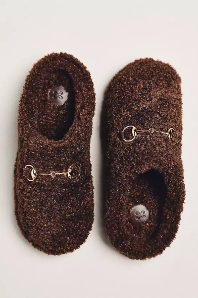 Maeve Sherpa Fleece Bit Scuff Slippers In Brown