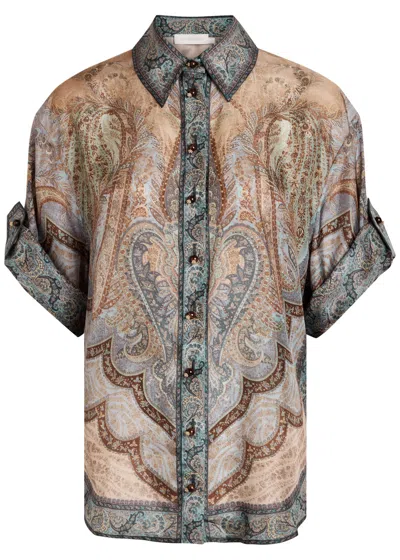 Zimmermann Shirt Wanderlust Short Sleeve In Multi