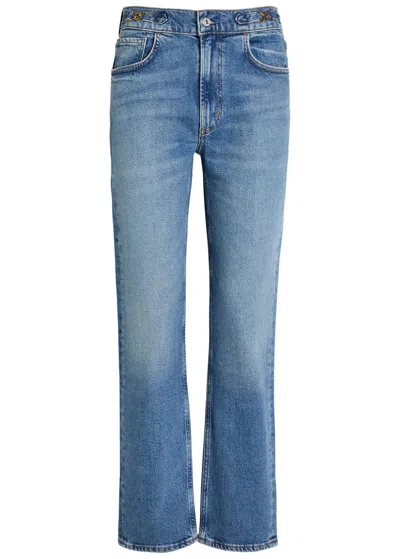 Citizen Of Humanity Citizens Of Humanity Blaine Horsebit-embellished Slim Straight-leg Jeans In Blue