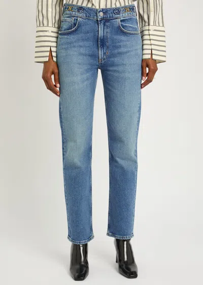 Citizen Of Humanity Citizens Of Humanity Blaine Horsebit-embellished Slim Straight-leg Jeans In Blue