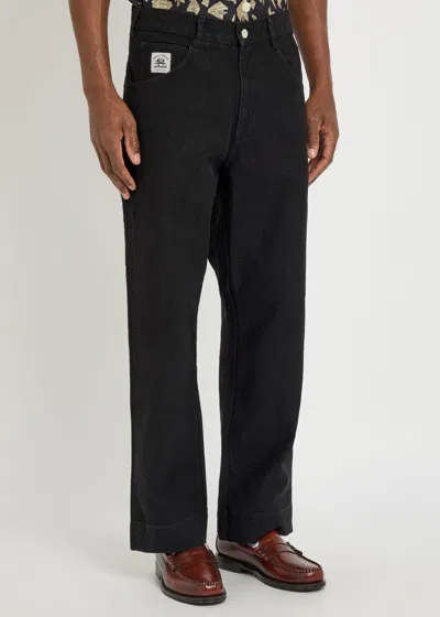 Bode Knolly Brook Straight-leg Jeans In Black