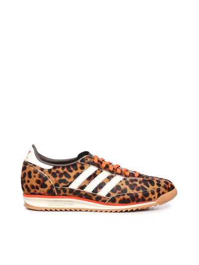 Adidas Originals Womens Adidas Sl 72 Leopard-print Suede And Mesh Low-top Trainers In Black