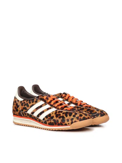 Adidas Originals Womens Adidas Sl 72 Leopard-print Suede And Mesh Low-top Trainers In Black
