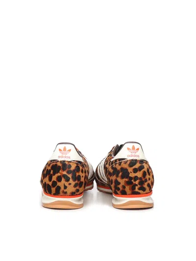 Adidas Originals Womens Adidas Sl 72 Leopard-print Suede And Mesh Low-top Trainers In Black