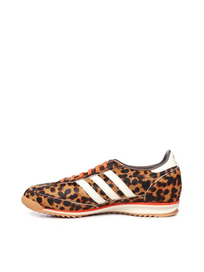 Adidas Originals Womens Adidas Sl 72 Leopard-print Suede And Mesh Low-top Trainers In Black