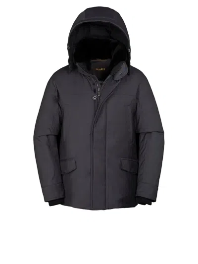 Moorer Sisto-pum Hooded Jacket In Black