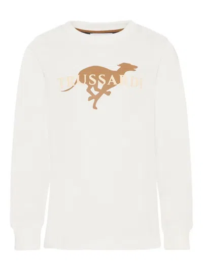 Trussardi Junior Long-sleeve Graphic T-shirt In White