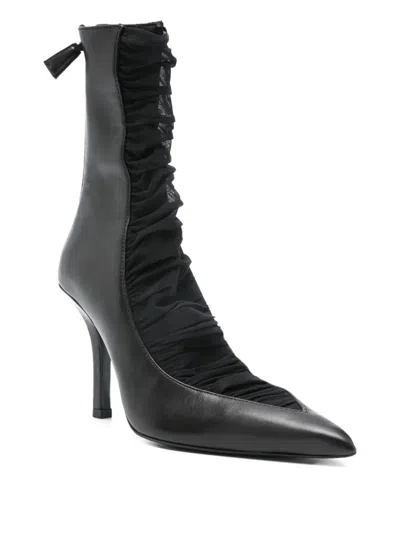 Patrizia Pepe 95mm Second-skin Ankle Boots In Black