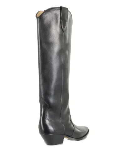 Isabel Marant Denvee Leather Knee-high Boot In Black