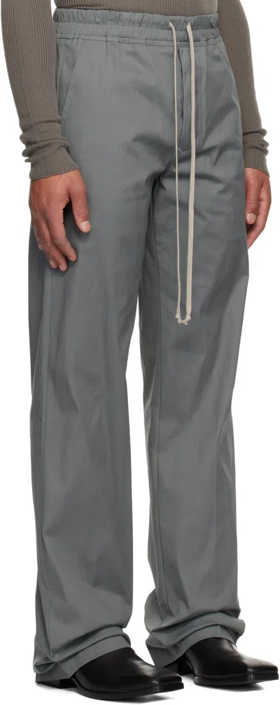 Rick Owens Gray Concordians Dietrich Drawstring Trousers In Blue