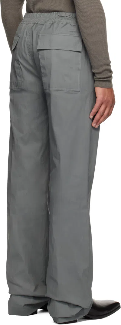 Rick Owens Gray Concordians Dietrich Drawstring Trousers In Blue