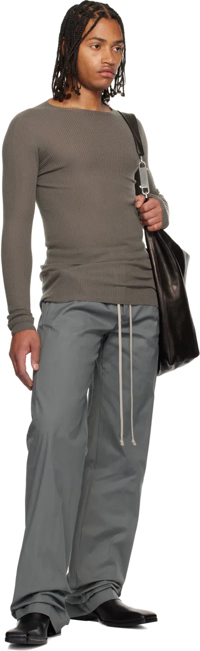 Rick Owens Gray Concordians Dietrich Drawstring Trousers In Blue