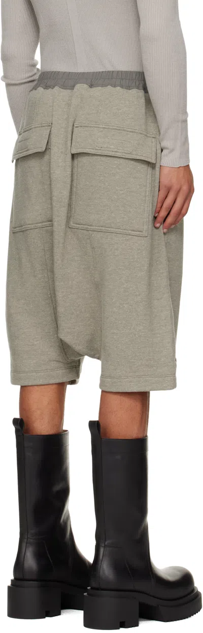 Rick Owens Drkshdw Gray Concordians Drawstring Pods Shorts In Gray