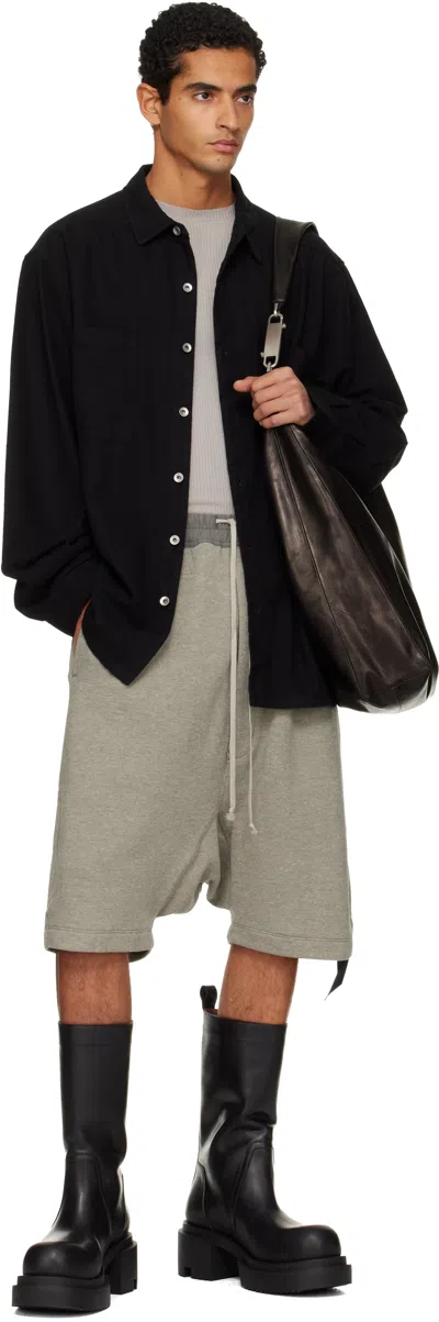 Rick Owens Drkshdw Gray Concordians Drawstring Pods Shorts In Gray