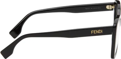 Fendi Black Lettering Rectangle Glasses In Black