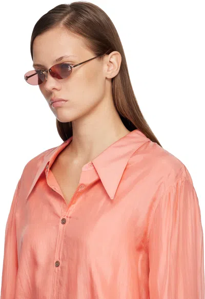 Fendi Rose Gold ' First' Crystal Sunglasses In Gold