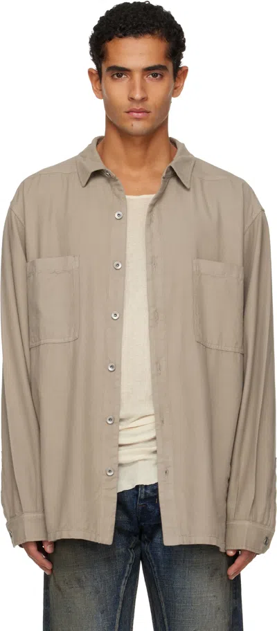 Rick Owens Drkshdw Taupe Concordians Jumbo Shirt In Gray