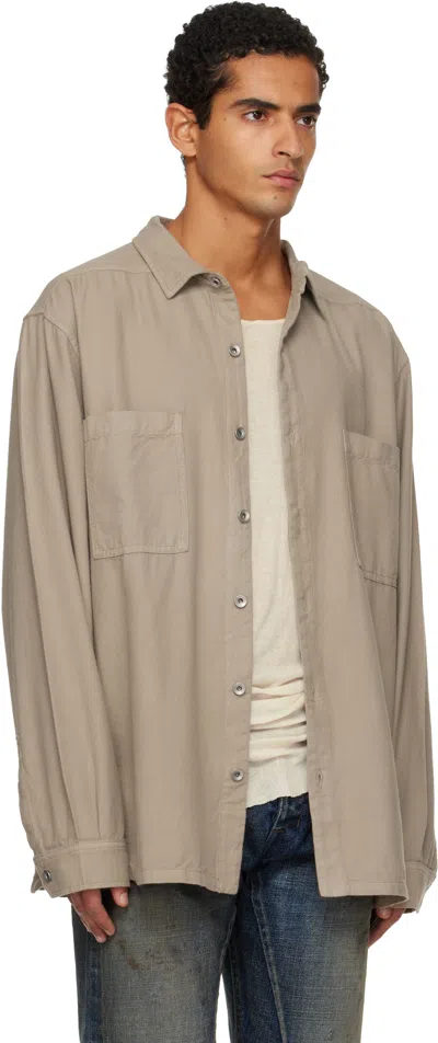 Rick Owens Drkshdw Taupe Concordians Jumbo Shirt In Gray