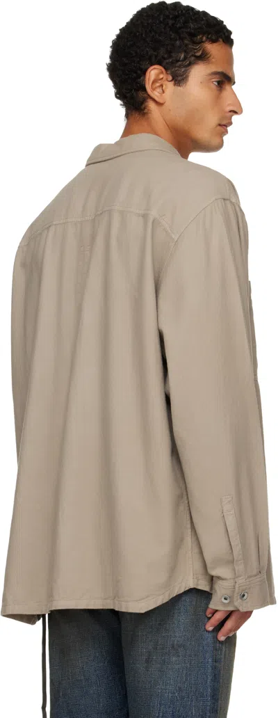 Rick Owens Drkshdw Taupe Concordians Jumbo Shirt In Gray