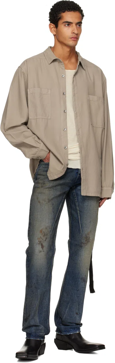 Rick Owens Drkshdw Taupe Concordians Jumbo Shirt In Gray