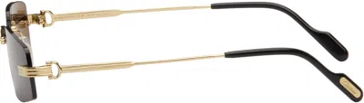 Cartier Gold Première De  Rectangular Rimless Sunglasses In Brown