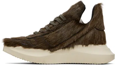 Rick Owens Brown Concordians Geth Runner Sneakers In Brown