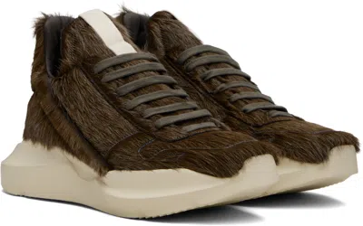 Rick Owens Brown Concordians Geth Runner Sneakers In Brown