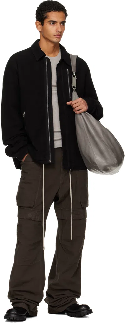 Rick Owens Drkshdw Concealed Zipfront Jacket In Black