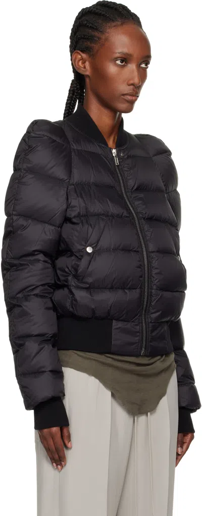 Rick Owens Black Concordians Duvet Flight Down Jacket In Black