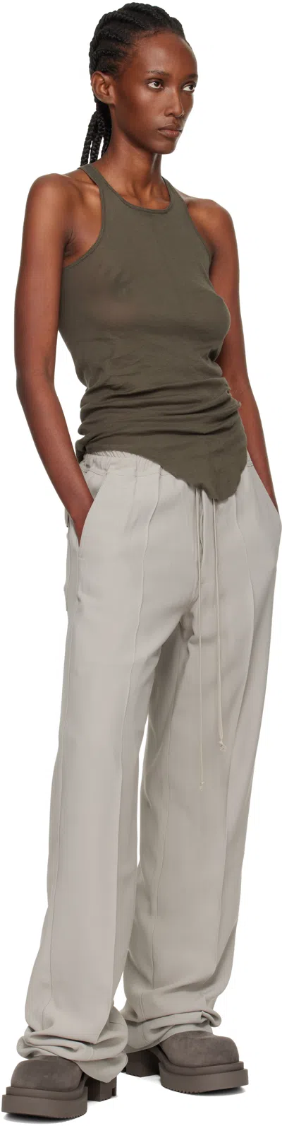 Rick Owens Off-white Concordians Dietrich Drawstring Trousers In White