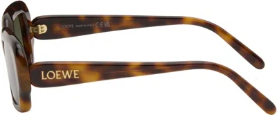 Loewe Brown Rectangular Slim Sunglasses In Brown