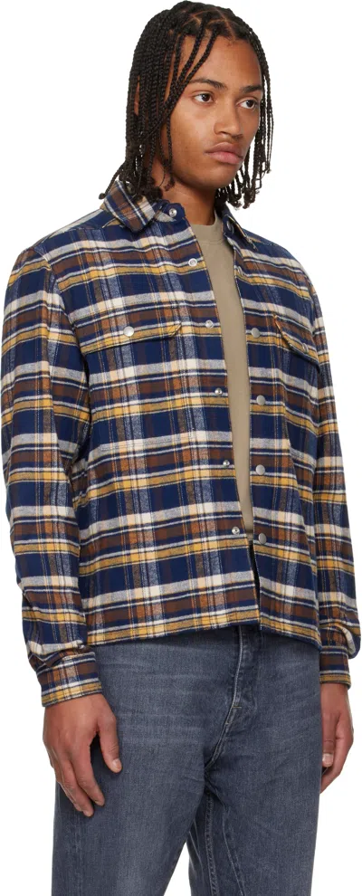 Rick Owens Drkshdw Multicolor Concordians Cropped Overshirt In Blue