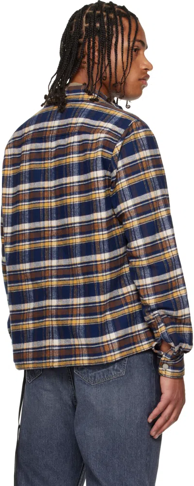 Rick Owens Drkshdw Multicolor Concordians Cropped Overshirt In Blue