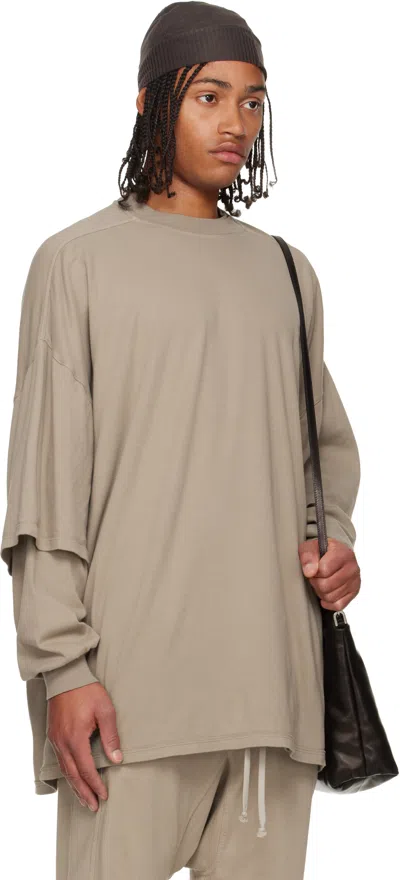 Rick Owens Drkshdw Taupe Concordians Tommy Hustler Sweatshirt In Gray