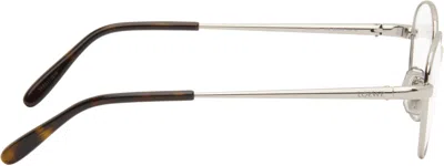 Loewe Silver Slim Square Glasses In Gray