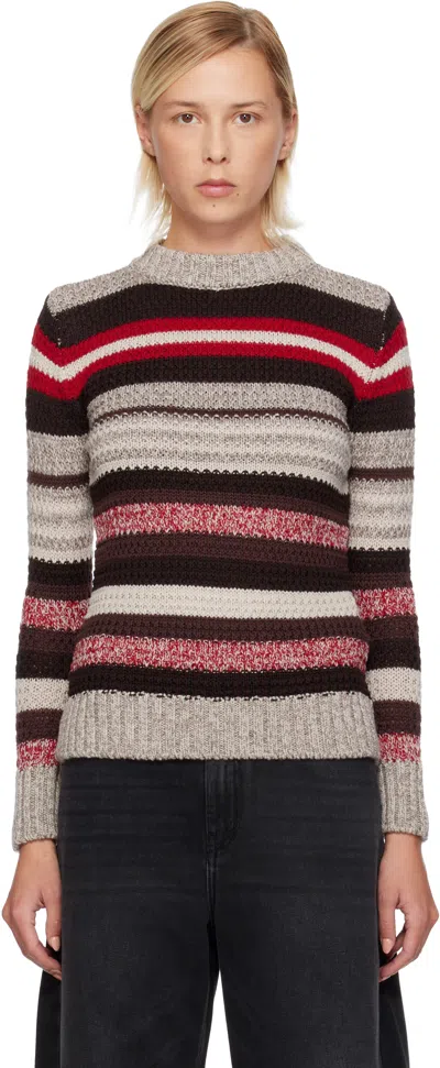 Weekend Max Mara Ilde Stripe Virgin Wool Crewneck Sweater In Multi