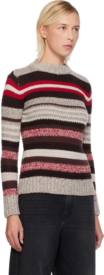 Weekend Max Mara Ilde Stripe Virgin Wool Crewneck Sweater In Multi