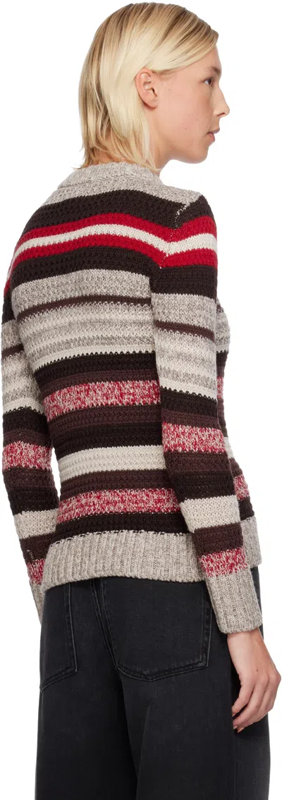 Weekend Max Mara Ilde Stripe Virgin Wool Crewneck Sweater In Multi