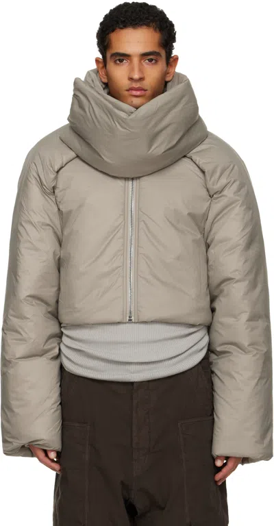 Rick Owens Drkshdw Taupe Concordians Convertible Cropped Jacket In Gray