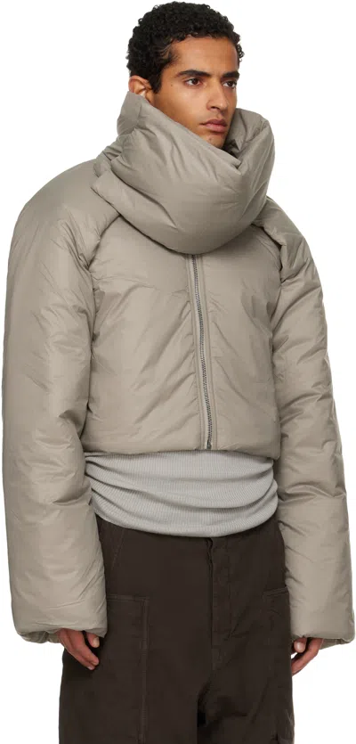 Rick Owens Drkshdw Taupe Concordians Convertible Cropped Jacket In Gray