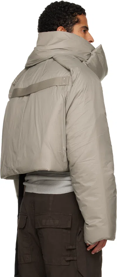 Rick Owens Drkshdw Taupe Concordians Convertible Cropped Jacket In Gray