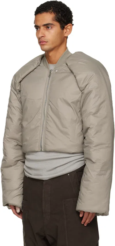 Rick Owens Drkshdw Taupe Concordians Convertible Cropped Jacket In Gray