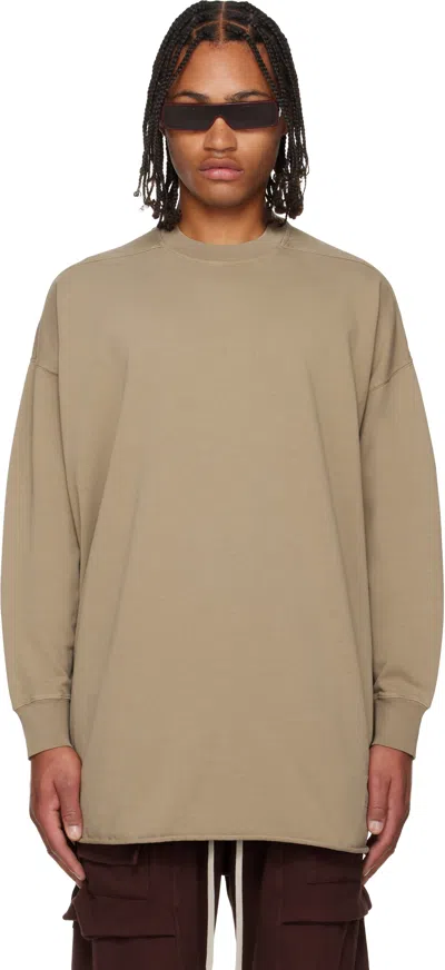 Rick Owens Drkshdw Taupe Concordians Tommy Ls Sweatshirt In Gray