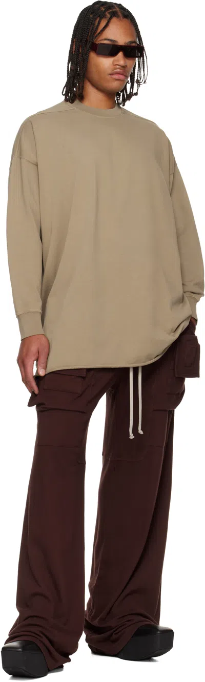 Rick Owens Drkshdw Taupe Concordians Tommy Ls Sweatshirt In Gray