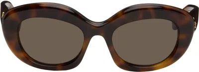 Loewe Brown Curvy Logo Cat-eye Sunglasses In Brown